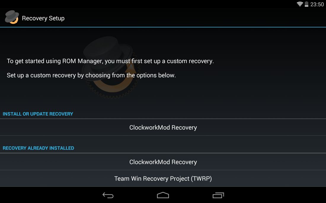 rom manager android