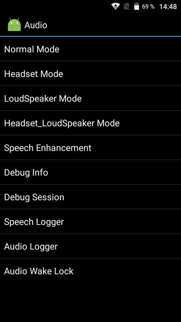 Audio MTK Engineering Mode